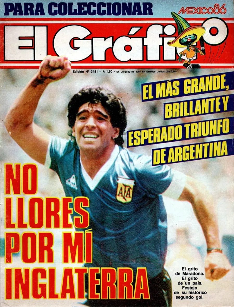 Das Titelblatt von El Gráfico nach Argentinien gegen England: „No llores por mí Inglaterra“
